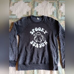 Womens Bella Canvas Spooky Season Gray Sweatshirt Size  M